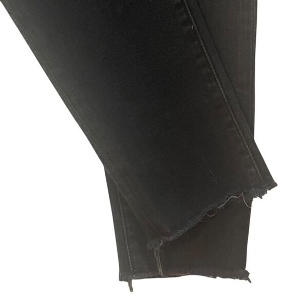 FRAME DENIM Le Skinny de Jeanne Distressed Skinny Jeans in Empire Black, Size 26 - Picture 6 of 12
